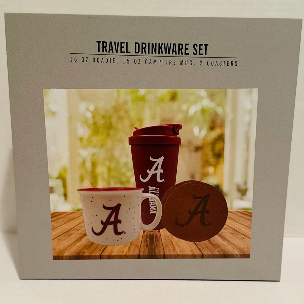 The Memory Company NIB University of Alabama 4PC Travel Drinkware Set